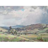 Frederick George Meekley (British 1896 - 1951) Atmospheric luscious landscape with patchwork impasto