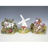 Three Lilliput Lane cottages comprising Rydal View, The Gables and Chiltern Mill