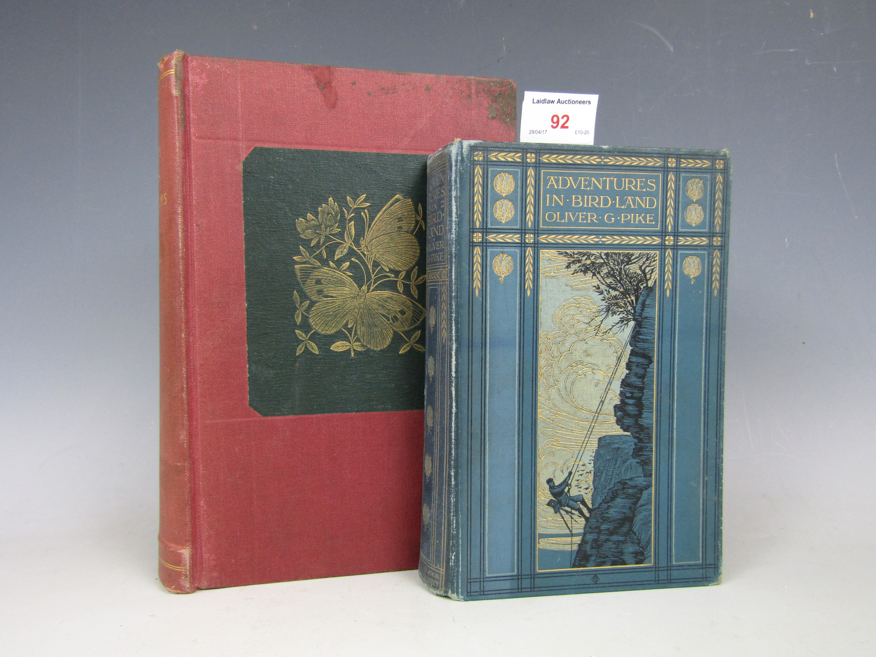 Two 19th Century nature themed books including Adventures in Bird Land by Oliver G Pike and Morris's