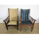 A pair of 1930's Arts and Crafts style armchairs