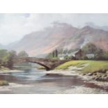 After Peter Symonds (Contemporary) Grange-in-Borrowdale, offset lithograph, framed and mounted under