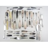 A large quantity of electroplate butter knives together with fruit knives etc.