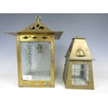 Two brass lantern shades