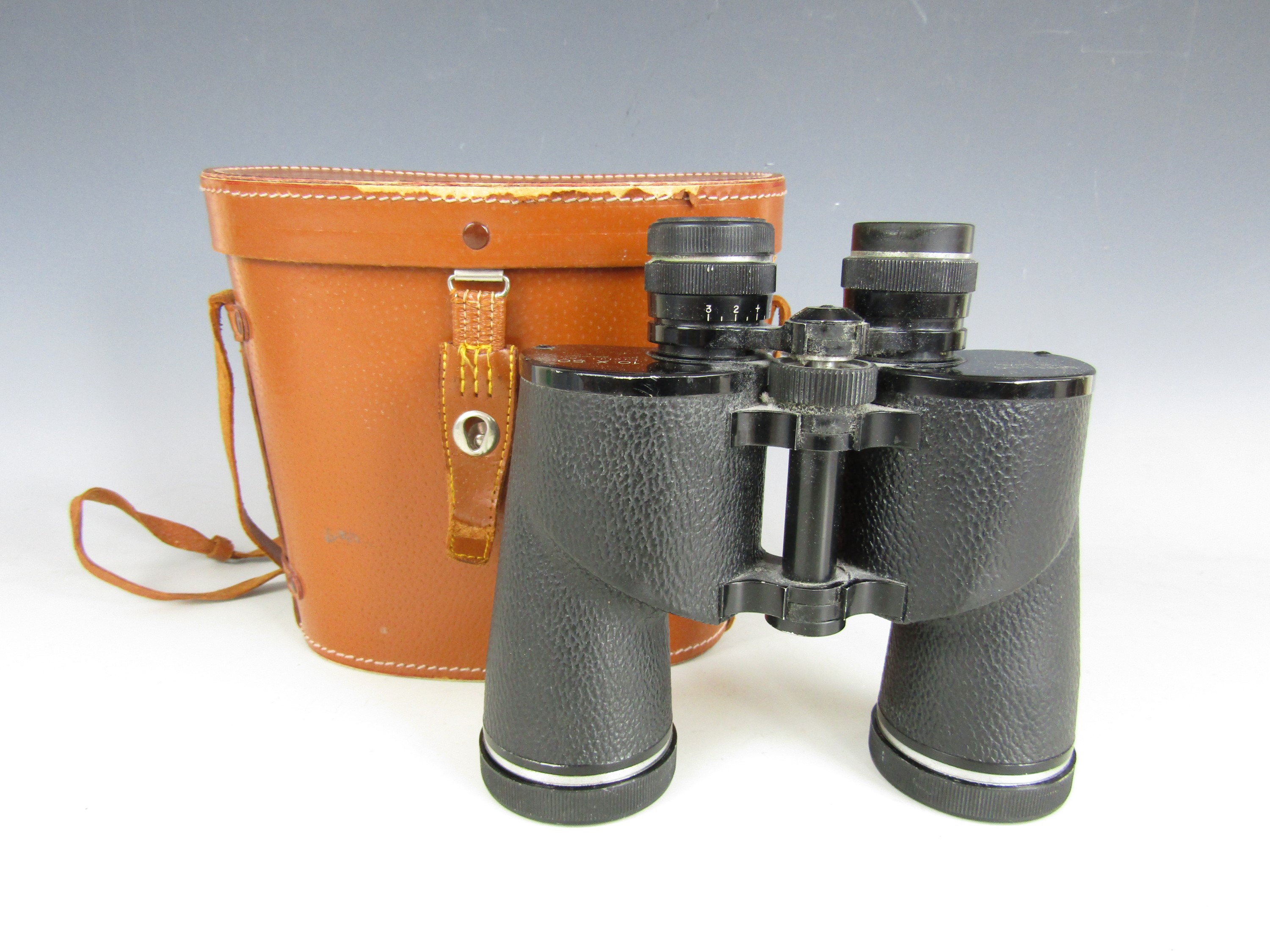 A cased pair of Sperling 10x50 binoculars