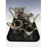 A four piece electroplate tea service