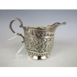A Victorian silver jug with engraved floral pattern (a/f)