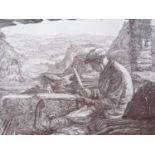 Leslie Worthington (Contemporary) Etterwater Quarry, pencil drawing, signed and entitled to the