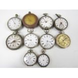 A quantity of vintage silver and other pocket watches (10)