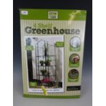 A four shelf greenhouse in original packaging