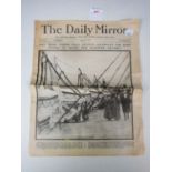 A Daily Mirror Titanic disaster reproduction newspaper cover