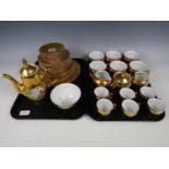 A vintage gold lustre tea and coffee service