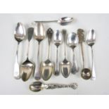 Eleven silver teaspoons