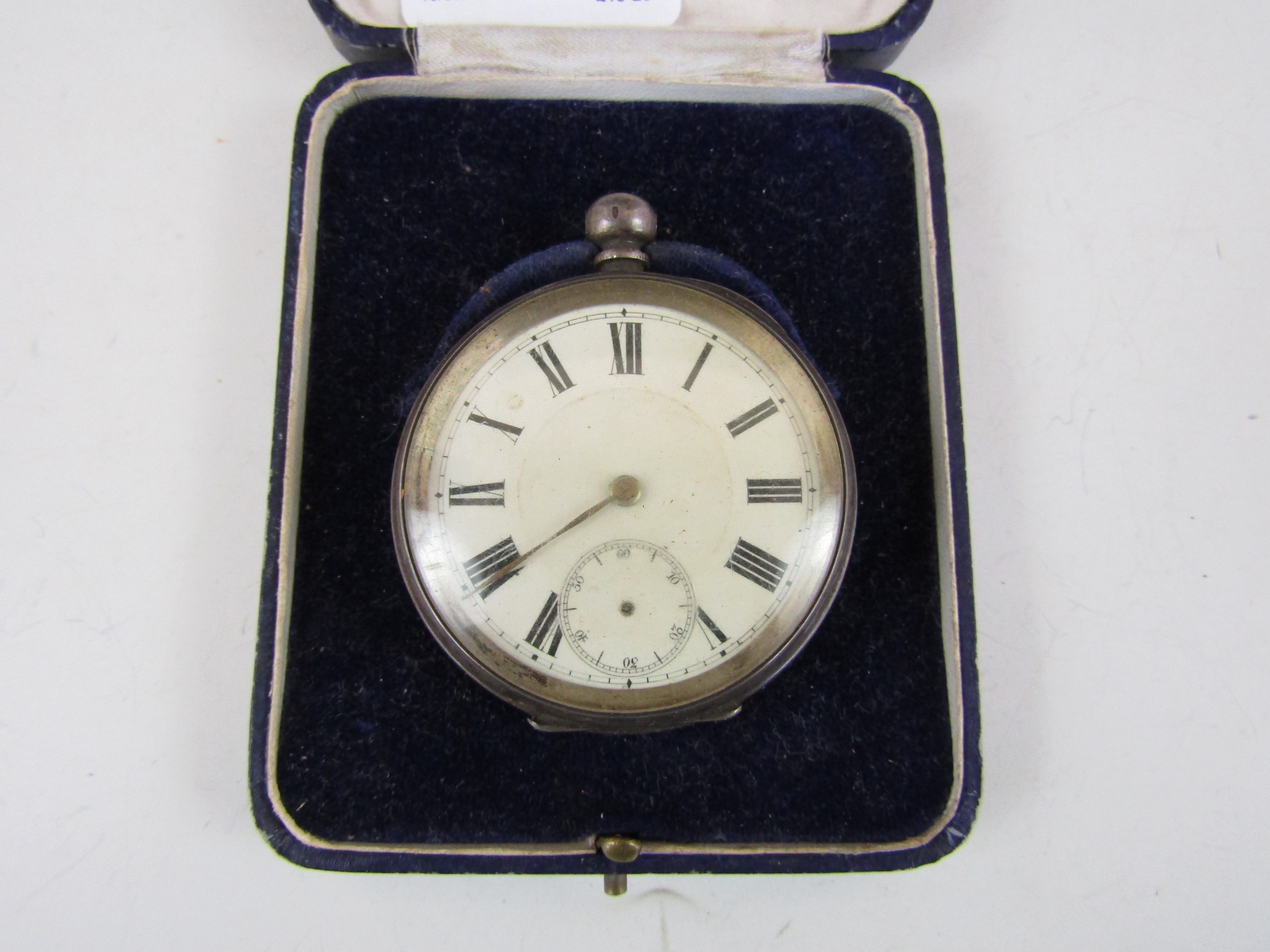 A late 19th / early 20th Century continental silver cased pocket watch, with Roman numerals and - Image 2 of 2