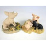 Two early Border Fine Arts pig figurines