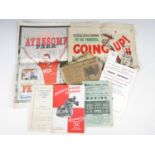 Vintage sports ephemera including boxing and motorsport programmes