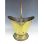 A 19th Century brass coal bucket