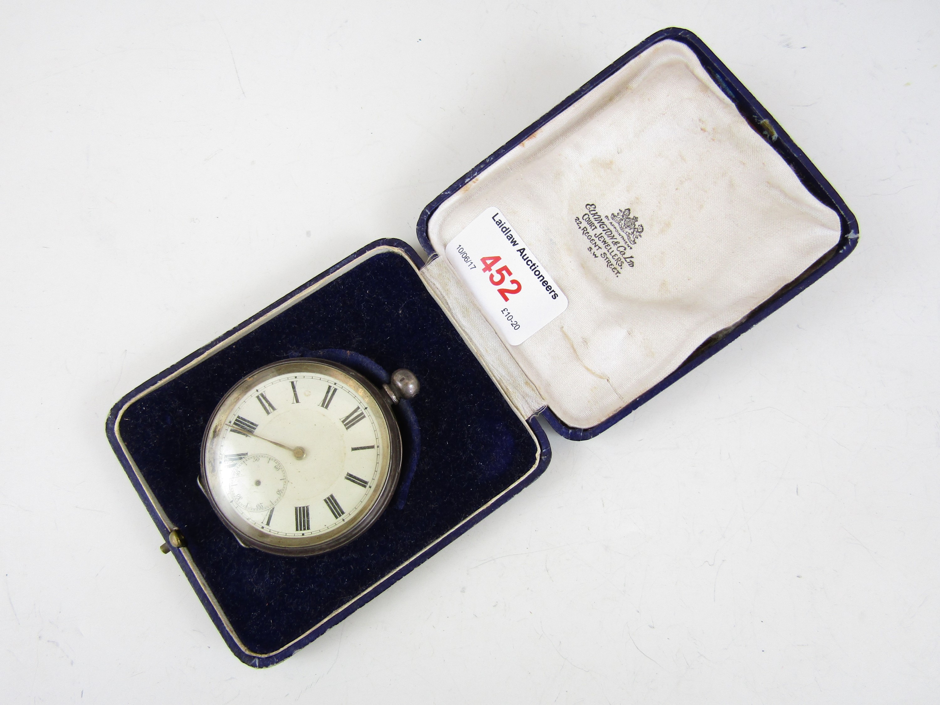 A late 19th / early 20th Century continental silver cased pocket watch, with Roman numerals and