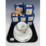 A quantity of boxed Colour Box miniature Teddy Bear Collection figurines, together with Wedgwood