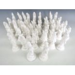 A set of contemporary plaster of Paris chess pieces
