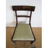 A 19th Century chair with tablet back, (legs reduced) (a/f)