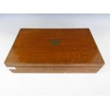 An Edwardian oak box with Masonic presentation plaque