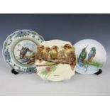 Two Kingfisher plates together with one other Victorian plate entitled Schools In