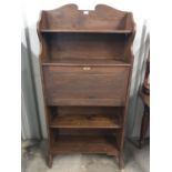 A vintage oak fall front bureau bookcase, 76 x 27 x 158 cm