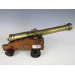 A finely executed scale model of an 18th Century cannon including an El Tigra 1797 barrel 12 1/2"