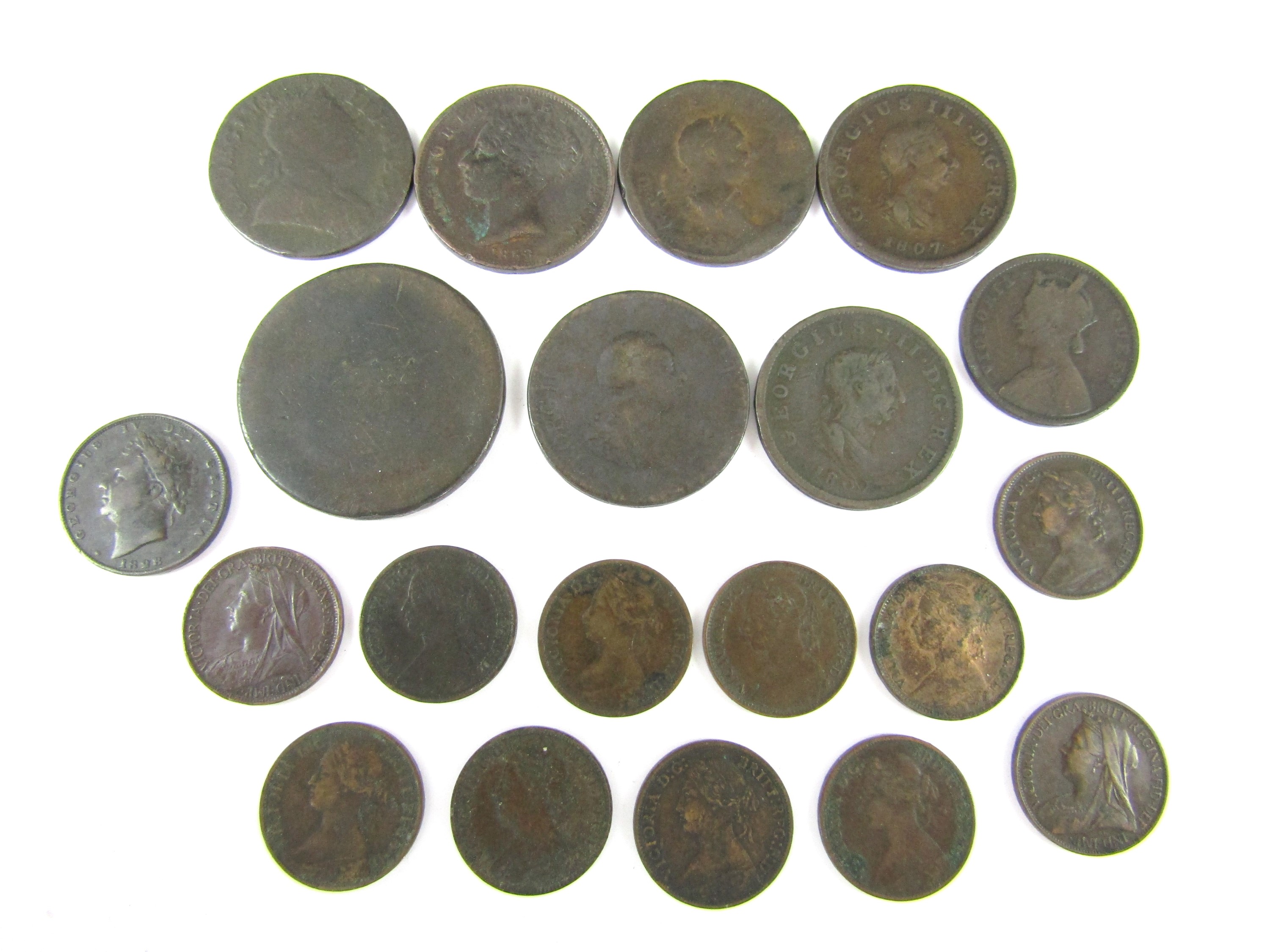Sundry Georgian and Victorian copper coins