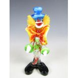 An Italian studio glass clown figurine