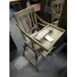 A late Victorian oak metamorphic high chair