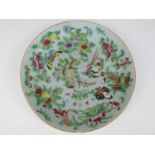 A Chinese famille rose celadon plate