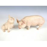 Two Aynsley pig figurines