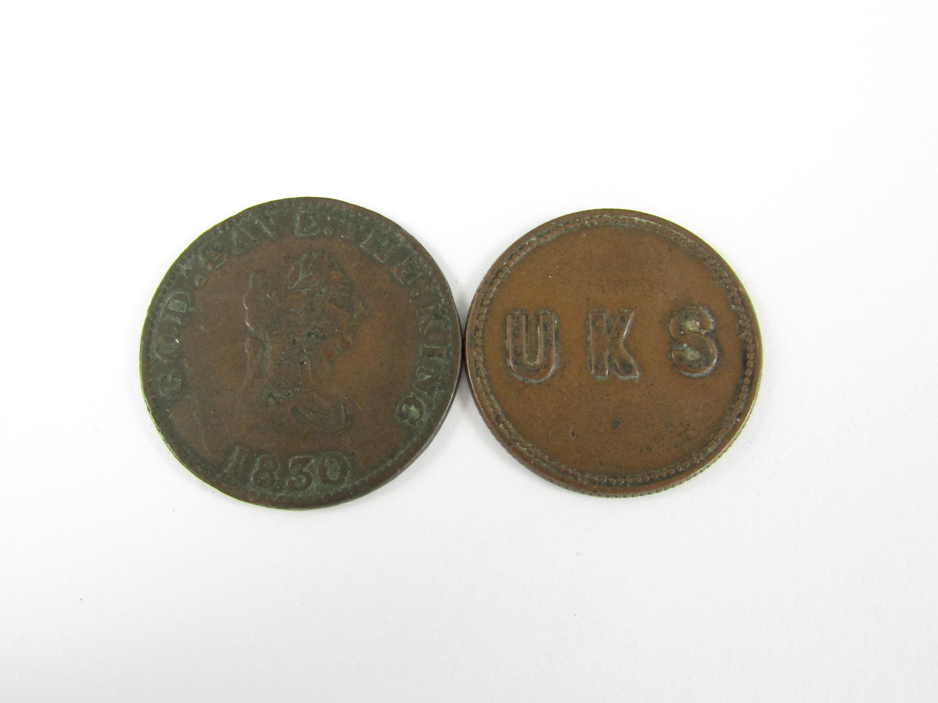 Two early 19th Century copper tokens