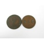 Two early 19th Century copper tokens