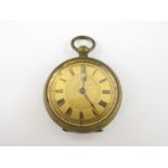 A Victorian lady's gilt brass cased fob watch