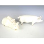 Two Beswick pig figurines