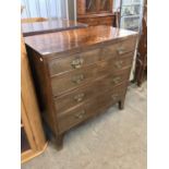 A Georgian mahogany chest of two short over three long drawers, 92 x 46 x 91 cm