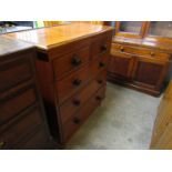 A Victorian mahogany chest of drawers, two short over three long, 93 x 47 x 106 cm