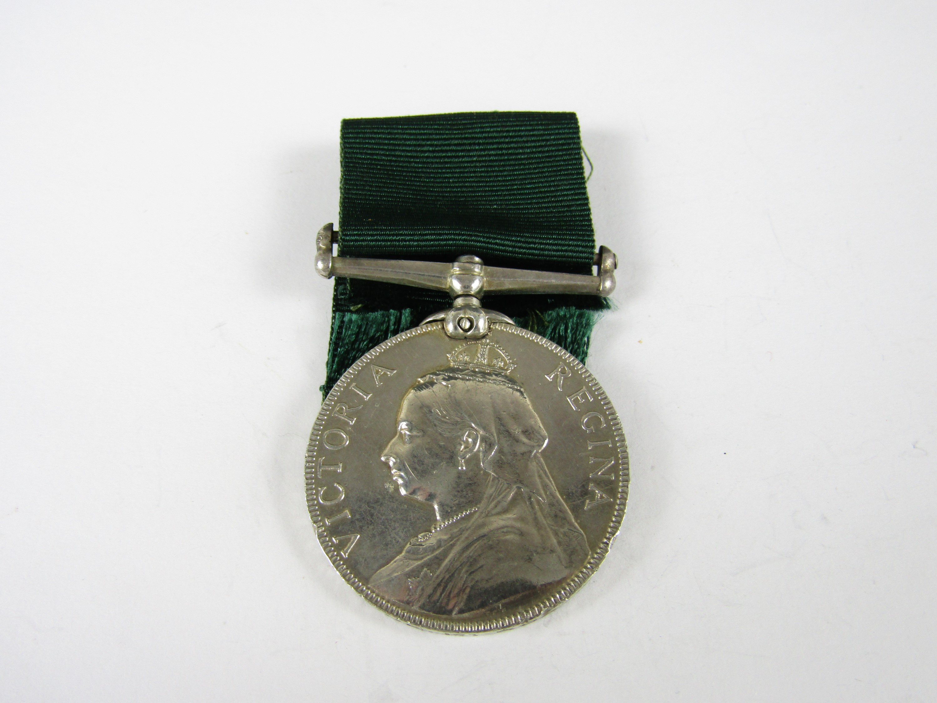 A Victorian Volunteer Long Service medal to Pte J Johnstone, 1st Rox and Selk Rifle Vols, 1895