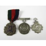 A silver 5th / 8th Battalion The Cameronians fob, together with a silver Glasgow Constabulary