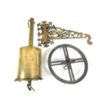 A 19th Century Salter's Economical clockwork brass 'spit jack' with bracket and winding key