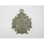 A large Edwardian silver prize medallion, presented by J Stirling Ainsworth esq, of Ardanaiseig,