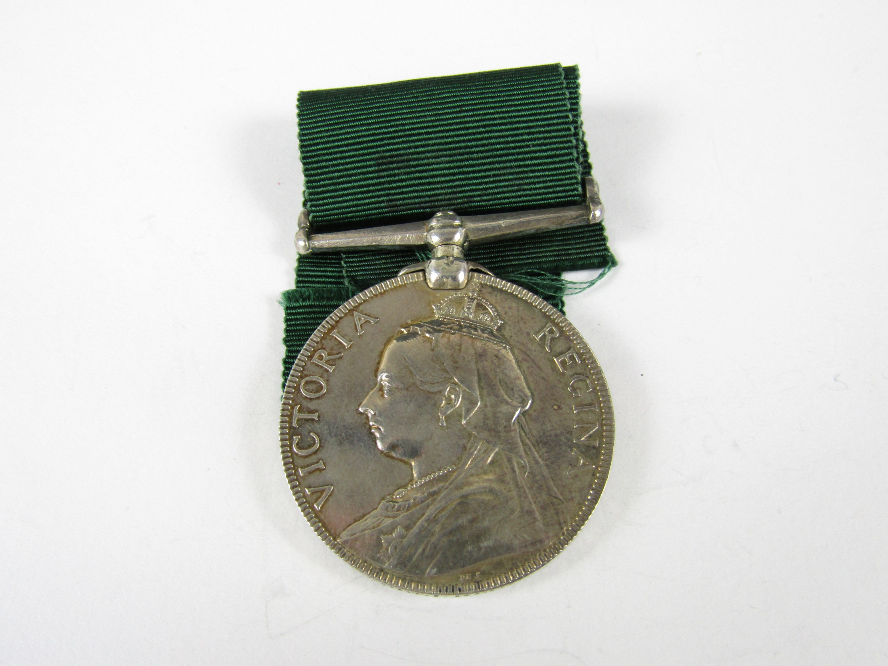 A Victorian Volunteer Long Service medal to No 338 Lce Sergt J Kerr, G Coy, G R Vol