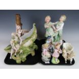 A large quantity of antique porcelain figurines (a/f)