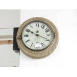 An oak framed clock with quartz movement