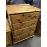 A contemporary pine four drawer chest, 68 x 48 x 94 cm