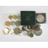 A 1951 Festival of Britain coin together with an 1890 Queen Victoria crown etc