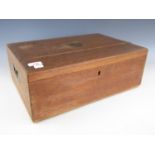 An oak campaign style work box