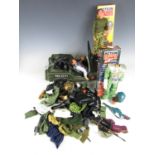 A quantity of vintage Action man figures and accessories